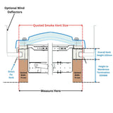 1650 x 1650 mm Smoke Vent Rooflight by Mardome.