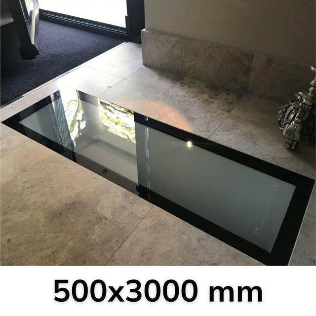 500 x 3000 mm Lucernario calpestabile senza telaio.