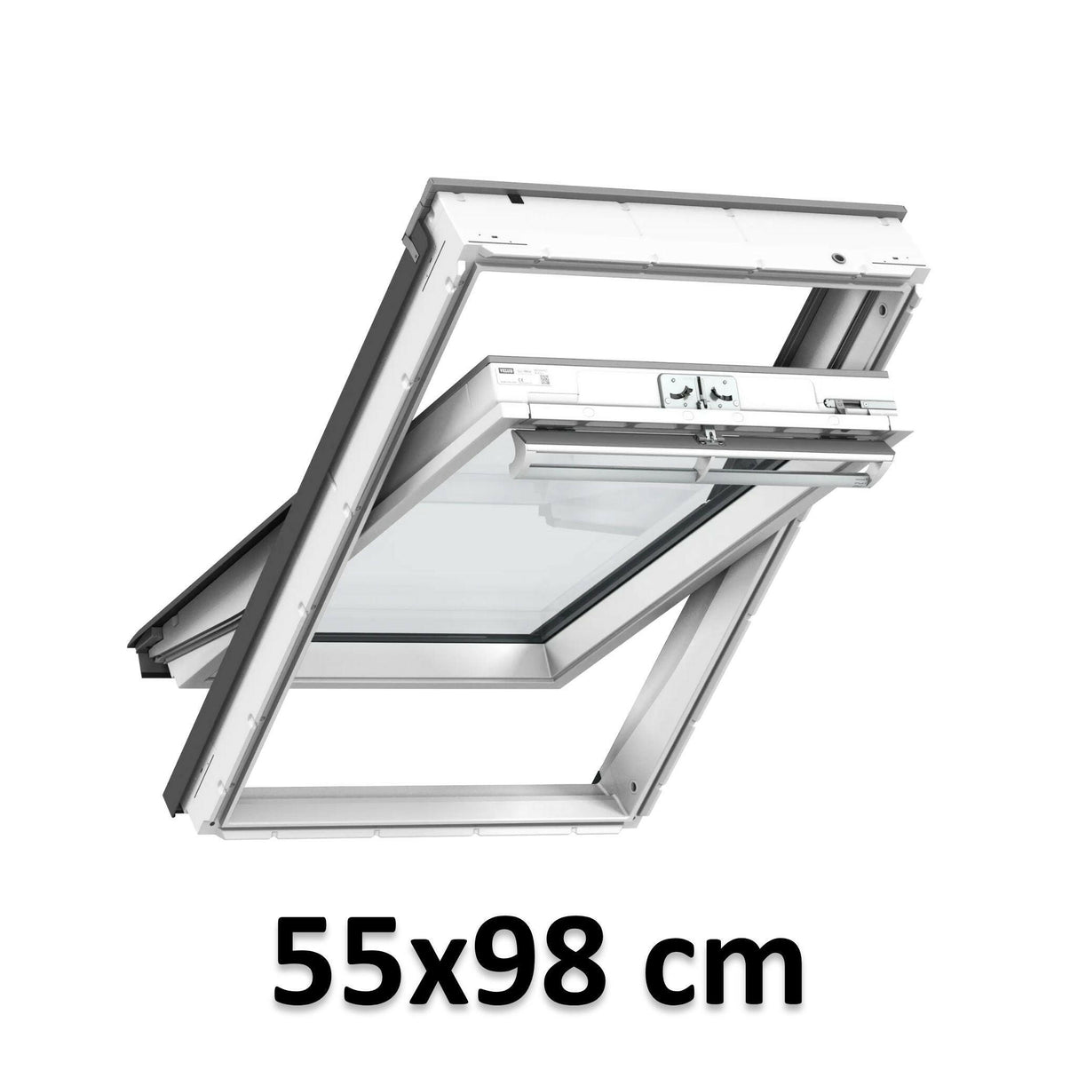 55x98 cm VELUX GGU CK04 0362 Finestra per tetti a bilico manuale | Poliuretano bianco senza manutenzione | Triplo vetro.
