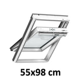 55x98 cm VELUX GGU CK04 0362 Finestra per tetti a bilico manuale | Poliuretano bianco senza manutenzione | Triplo vetro.