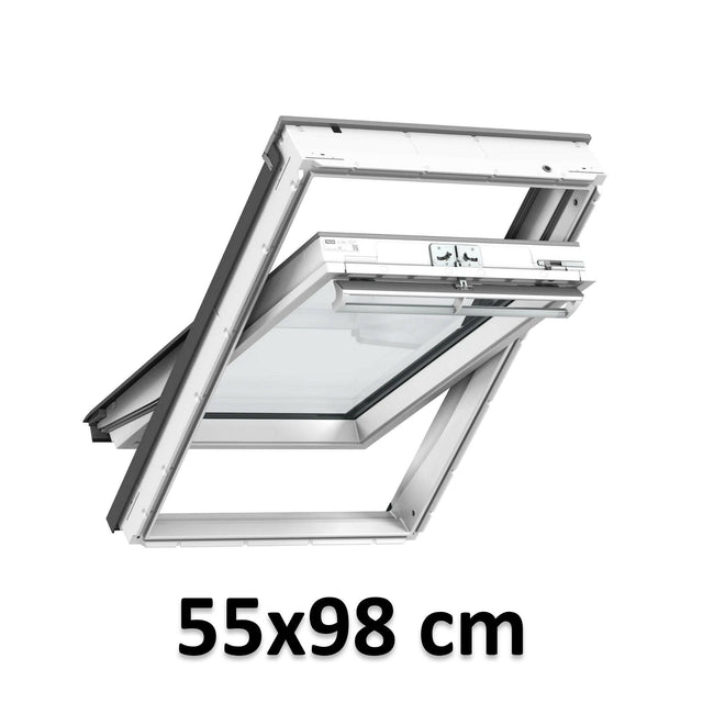 55x98 cm VELUX GGU CK04 0362 Finestra per tetti a bilico manuale | Poliuretano bianco senza manutenzione | Triplo vetro.