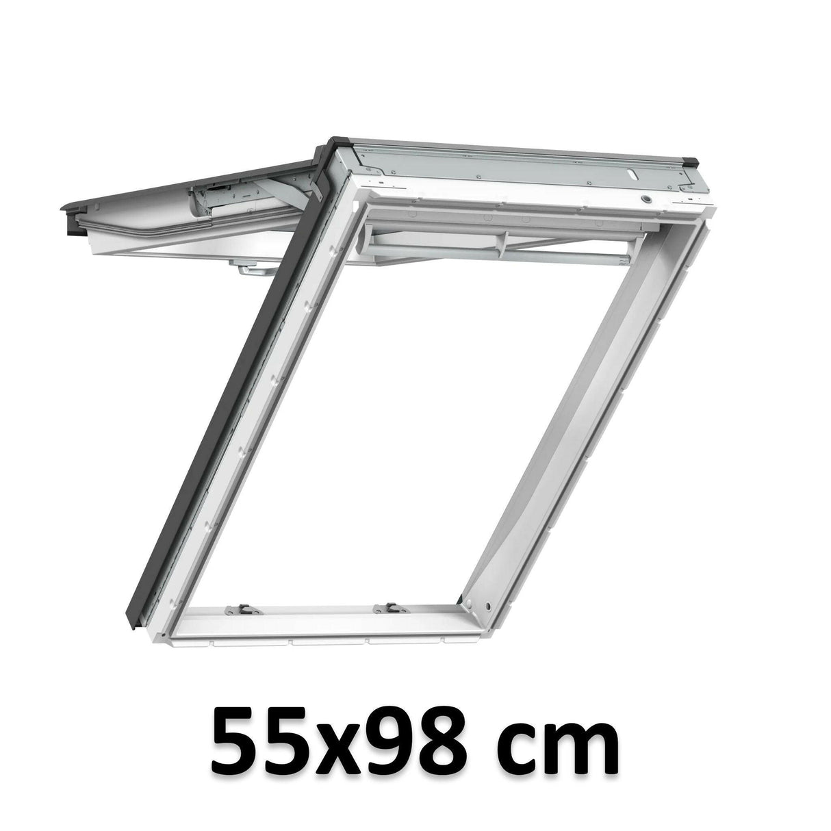 55x98 cm VELUX GPU CK04 0070 Finestra per tetti ad anta manuale | Poliuretano bianco senza manutenzione | Triplo vetro.