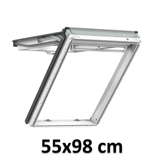 55x98 cm VELUX GPU CK04 0070 Finestra per tetti ad anta manuale | Poliuretano bianco senza manutenzione | Triplo vetro.