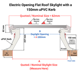 600 x 900 mm Brett Martin Electric Opening Flat Roof Skylight.