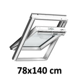 78x140 cm Finestra per tetti a bilico manuale VELUX GGU MK08 0170 | Poliuretano bianco senza manutenzione | Doppio vetro.