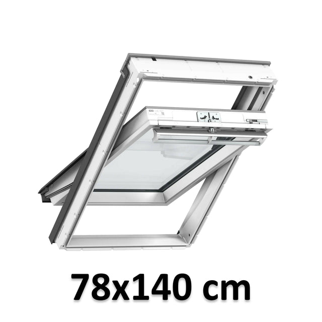 78x140 cm Finestra per tetti a bilico manuale VELUX GGU MK08 0170 | Poliuretano bianco senza manutenzione | Doppio vetro.