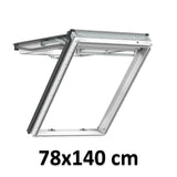 78x140 cm VELUX GPU MK08 0070 Finestra manuale ad apertura superiore | Poliuretano bianco senza manutenzione | Doppio vetro.