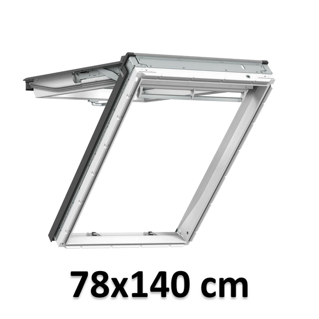 78x140 cm VELUX GPU MK08 0070 Finestra manuale ad apertura superiore | Poliuretano bianco senza manutenzione | Doppio vetro.