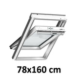 78x160 cm Finestra per tetti a bilico manuale VELUX GGU MK10 0068 | Poliuretano bianco senza manutenzione | Triplo vetro.