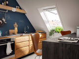 55x98 cm VELUX GPU CK04 0070 Finestra per tetti ad anta manuale | Poliuretano bianco senza manutenzione | Triplo vetro.