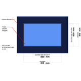 800 x 800 mm LD Frameless Triple Glazed Flat Roof Skylight.