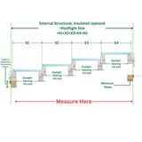 2500 x 6000 mm Electric Opening Glass Link Modular Skylight (2 Fixed 2 Opening).