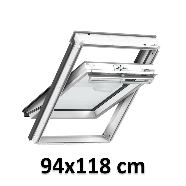 94x118 cm VELUX GGU PK06 0068 Finestra per tetti a bilico manuale | Poliuretano bianco senza manutenzione | Triplo vetro.