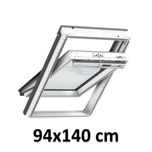94x140 cm VELUX GGU PK08 0069 Finestra per tetti a bilico manuale | Poliuretano bianco senza manutenzione | Triplo vetro.