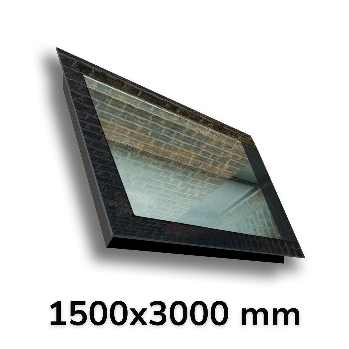 1500 x 3000 mm LD Lucernario a triplo vetro senza telaio per tetti inclinati.