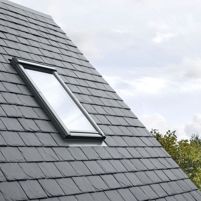 94x160 cm VELUX Pro+ EDL PK10 2000 Scossalina in ardesia con isolamento | Finitura alluminio grigio