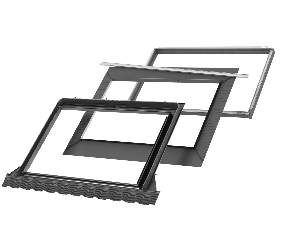 188x140 cm VELUX Pro+ EDWS FFKF08 2000 Scossalina per tegole con isolamento | Finitura alluminio grigio.
