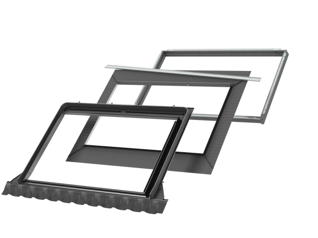 188x140 cm VELUX Pro+ EDWS FFKF08 2000 Scossalina per tegole con isolamento | Finitura alluminio grigio.