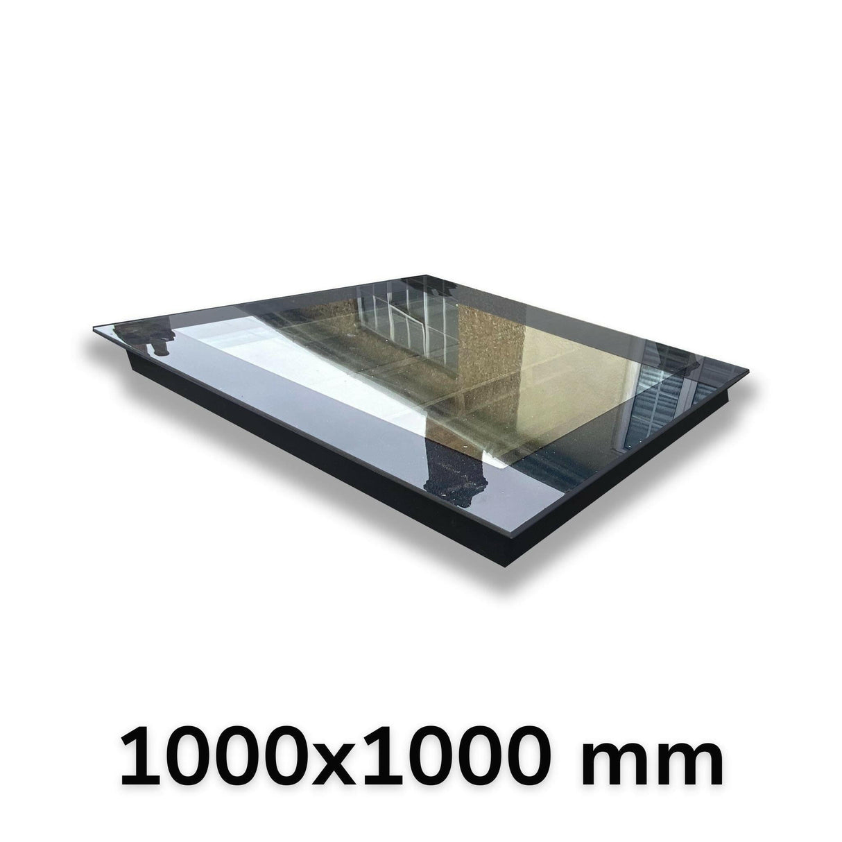 1000 x 1000 mm LD Lucernario a triplo vetro senza telaio per tetti piani.