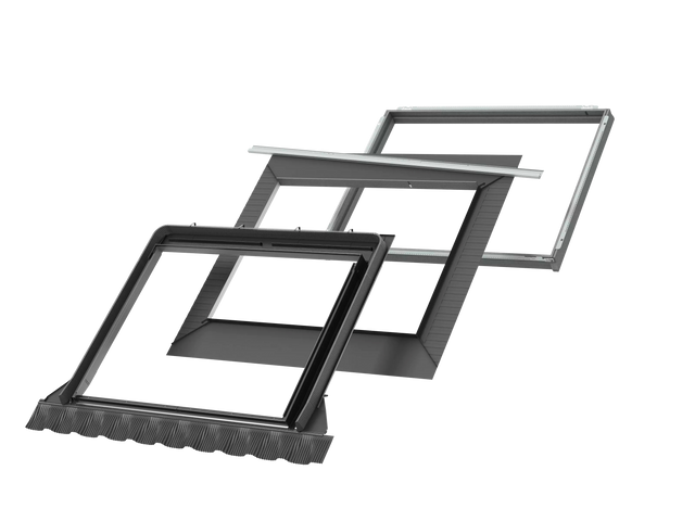 151x140 cm VELUX Pro+ EDWS MMK08 2000 Scossalina per tegole con isolamento | Finitura alluminio grigio.