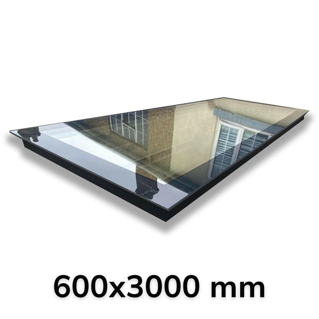 600 x 3000 mm LD Lucernario a triplo vetro senza telaio per tetti piani.