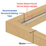 400 x 1500 mm Insulated Upstand for Flat Roof Skylight.