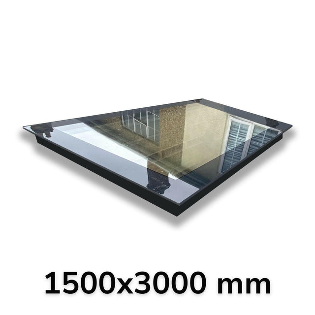 1500 x 3000 mm LD Lucernario a triplo vetro senza telaio per tetti piani.