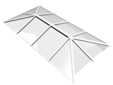 1000 x 2500 mm Stratus Aluminium Roof Lantern Style 7 (Traditional).